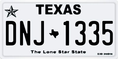 TX license plate DNJ1335
