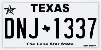 TX license plate DNJ1337