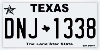 TX license plate DNJ1338