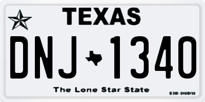 TX license plate DNJ1340