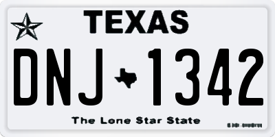 TX license plate DNJ1342
