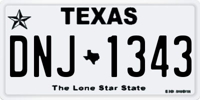 TX license plate DNJ1343