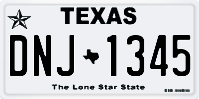 TX license plate DNJ1345