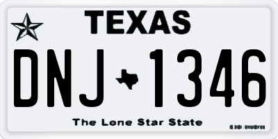 TX license plate DNJ1346