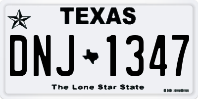 TX license plate DNJ1347