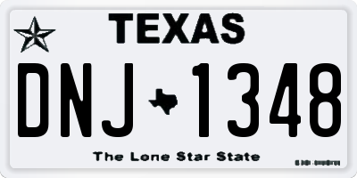 TX license plate DNJ1348