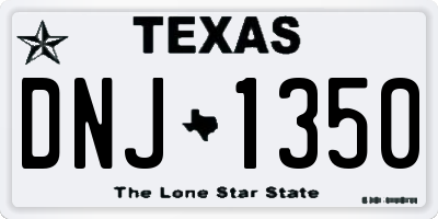 TX license plate DNJ1350