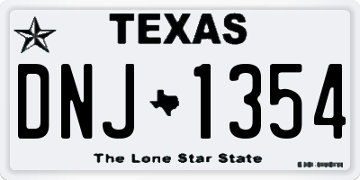 TX license plate DNJ1354