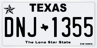 TX license plate DNJ1355