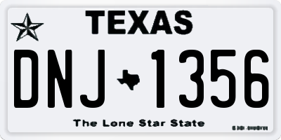 TX license plate DNJ1356