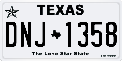 TX license plate DNJ1358