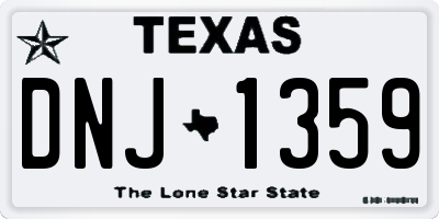 TX license plate DNJ1359