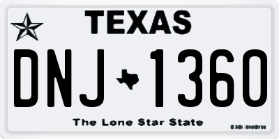 TX license plate DNJ1360
