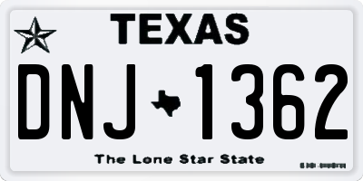 TX license plate DNJ1362
