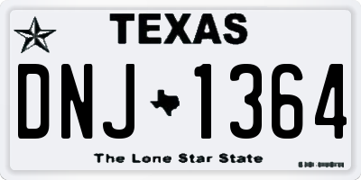 TX license plate DNJ1364