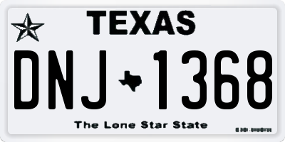 TX license plate DNJ1368