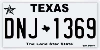 TX license plate DNJ1369