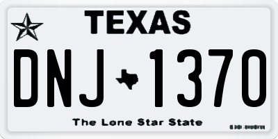 TX license plate DNJ1370