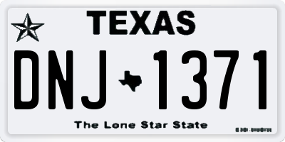 TX license plate DNJ1371