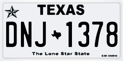 TX license plate DNJ1378