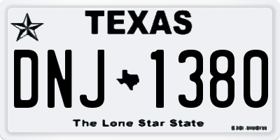 TX license plate DNJ1380