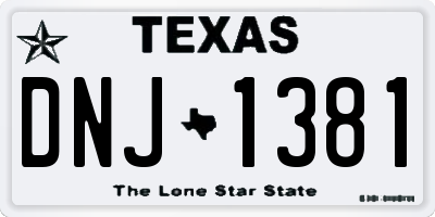 TX license plate DNJ1381