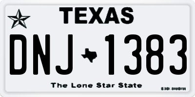 TX license plate DNJ1383