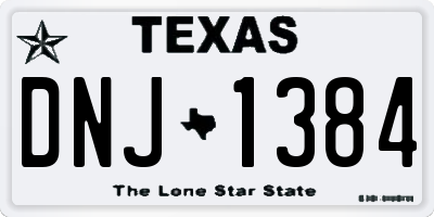 TX license plate DNJ1384