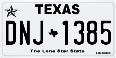 TX license plate DNJ1385