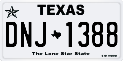 TX license plate DNJ1388