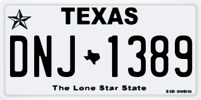 TX license plate DNJ1389