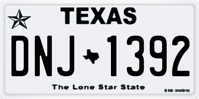 TX license plate DNJ1392
