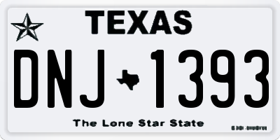 TX license plate DNJ1393