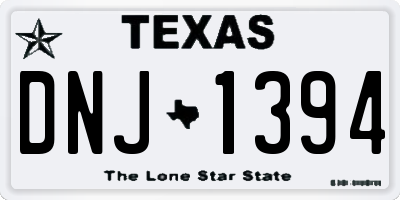 TX license plate DNJ1394