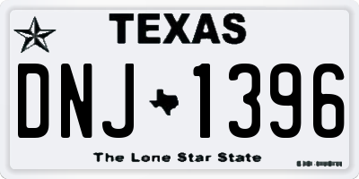 TX license plate DNJ1396