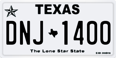 TX license plate DNJ1400