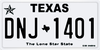 TX license plate DNJ1401