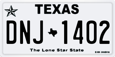 TX license plate DNJ1402