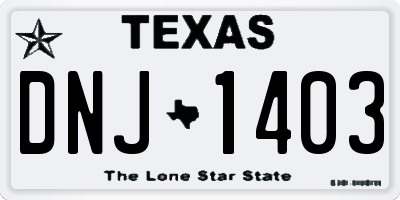 TX license plate DNJ1403