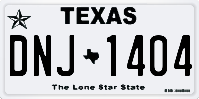TX license plate DNJ1404