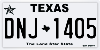 TX license plate DNJ1405