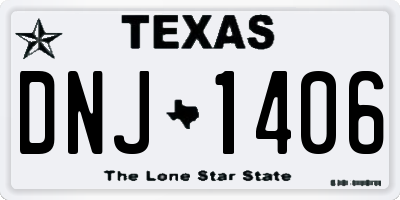TX license plate DNJ1406