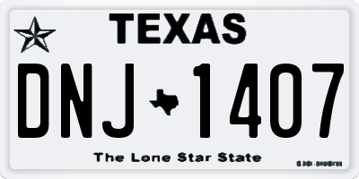TX license plate DNJ1407
