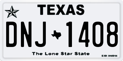 TX license plate DNJ1408