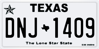 TX license plate DNJ1409