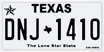 TX license plate DNJ1410