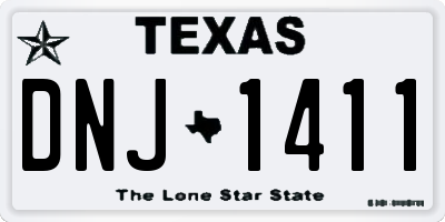 TX license plate DNJ1411