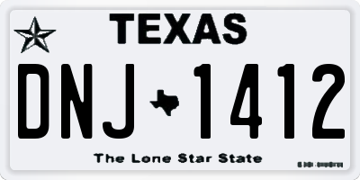 TX license plate DNJ1412