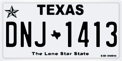 TX license plate DNJ1413