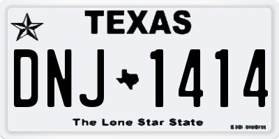 TX license plate DNJ1414